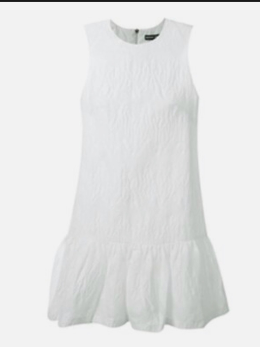 Markus Lupfer White Textured Sleeveless Dress